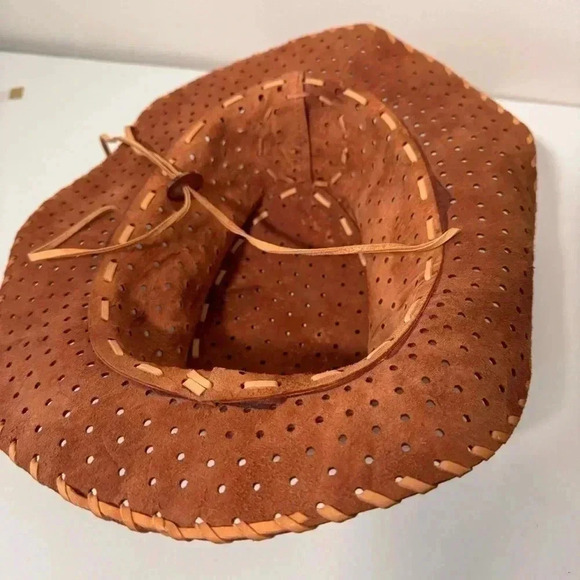 Leather Havana club cowboy hat western,  festivals - Picture 2 of 4